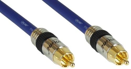 Inline 1Xcinch A/V Kabel Premium 0,5 M Dobbeltskjermet Kabel For Komposittvideo Og Koaksial Digital Lyd Gullbelagte Plugger 75 Ohm 89850P