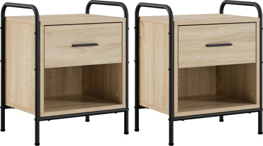 vidaXL Nattbordskap 2 stk. Sonoma eik 40 x 30 x 50 cm Konstruert tre