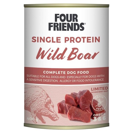 Four Friends Våtfôr til Hund med Single Protein Villsvin 400 g