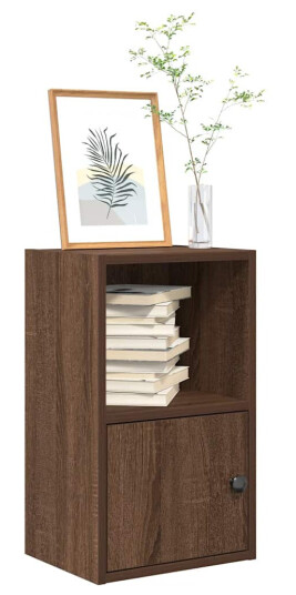 Bokhylle brun eik 31x24x52 cm konstruert tre