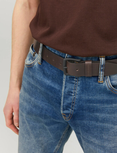 Jack & Jones Jacroma Leather Belt Noos - Brown - 95 Jack & Jones Jacroma Leather Belt Noos - Brown - 95