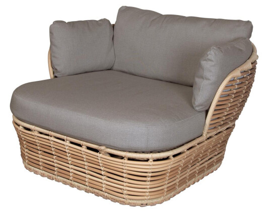 Cane-line Basket lenestol Natur med grå pute Natur Cane-line Basket lenestol Natur med grå pute Natur