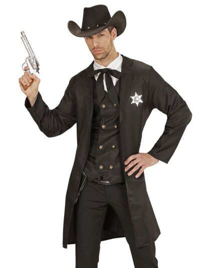 Sheriff Kostymejakke til Mann med Vest og SlipStrl XL Sheriff Kostymejakke til Mann med Vest og SlipStrl XL