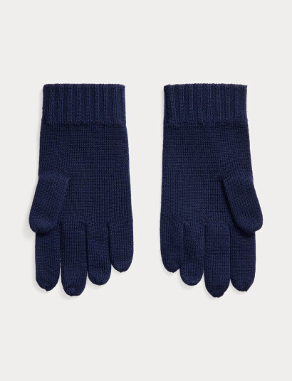 Polo Ralph Lauren Signature Pony Wool Gloves - Navy - ONE SIZE