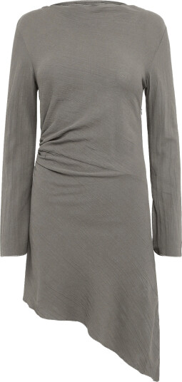 Weekday Assymetric Long Sleeve Dress Grey 36
