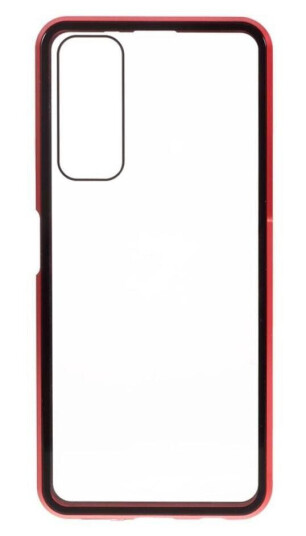 INCOVER Huawei P Smart 2021 Magnetisk Deksel m. Glas Forside & Bakside- Rød