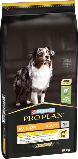Purina Pro Plan Adult All Sizes Light Sterilised Tørrfôr Lam 16kg
