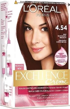L'orèal Paris L'Oreal Excellence Creme Cream coloring 4.54 mahogany and copper bronze