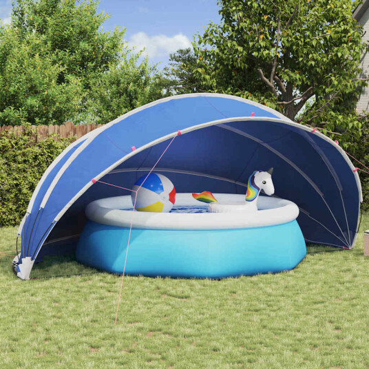 vidaXL Poolkuppel Blå 546 x 516 x 250 cm 185T polyester med PU-belegg