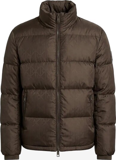 Calvin Klein Ls Nylon Aop Down Puffer Jkt   BELUGA   M