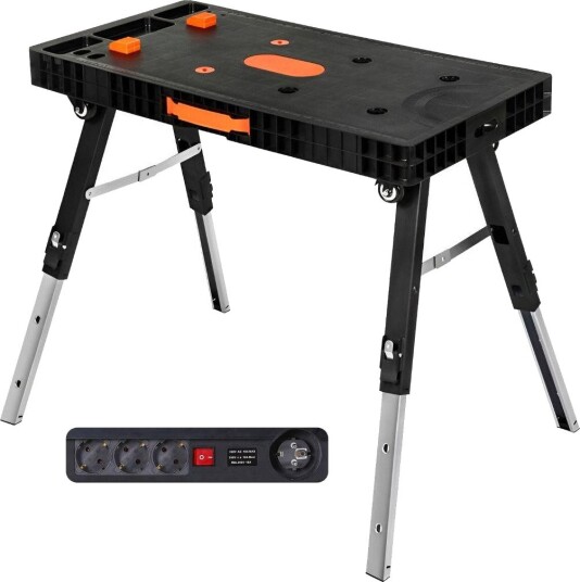 AWTools Arbeidsbord 5-i-1 Sammenleggbart Med Strømuttak, 150–250 kg