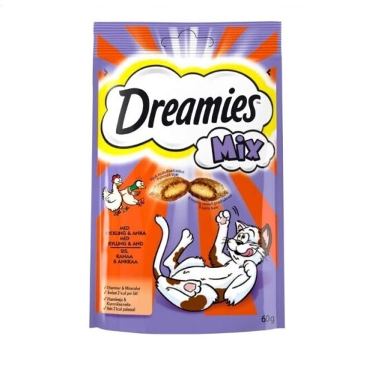 Dreamies Kattemat med Kylling og And 60g - Snacks til Katter Dreamies Kattemat med Kylling og And 60g - Snacks til Katter