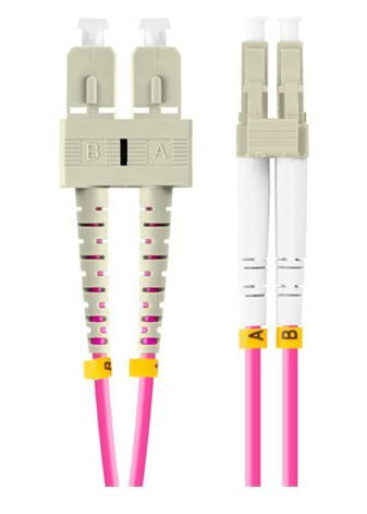 Fiberoptisk Løsekord Mm Lc/Upc-Sc/Upc Duplex 3,0Mm Om4 50/125 Lszh 2M Lilla Lanberg