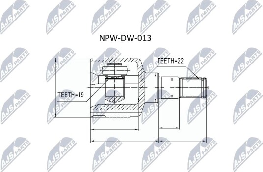 Nty Drivknute drivaksel NTY NPW DW 013 Nty Drivknute drivaksel NTY NPW DW 013