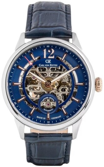 Carl von Zeyten Herreklokke CVZ0080BLRS Schramberg Blå/Lær Ø43 mm Carl von Zeyten Herreklokke CVZ0080BLRS Schramberg Blå/Lær Ø43 mm