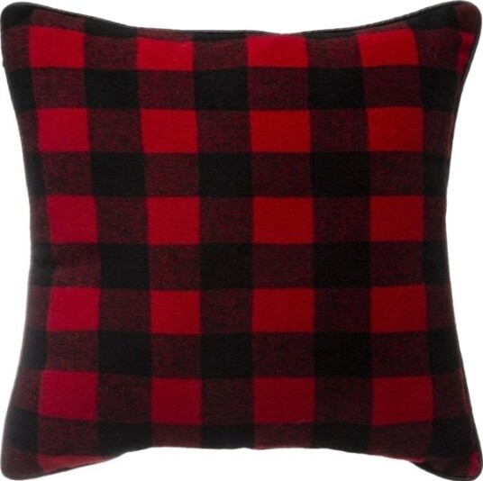 Bertoni Arco Pute Med Rød Rutemønster Polyester 45 X 45 Cm