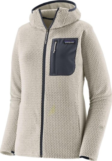 Patagonia Women"s R1 Air Fleece Full zip Hoody Birch White L
