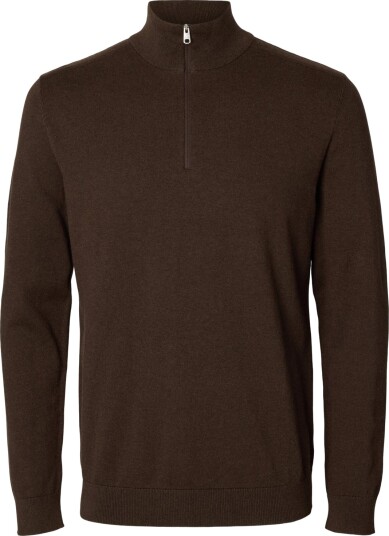 Selected Homme Selected Homme Berg Half Zip Cardigan Brun L Selected Homme Selected Homme Berg Half Zip Cardigan Brun L