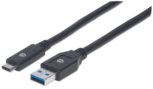 MANHATTAN USB-C 3.1 Gen1 cable, USB C/USB A M/M 3m black