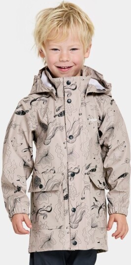 Didriksons Jojo Kid's Printed Jacket Ocean Beach Beige