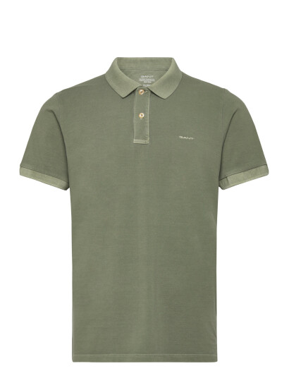 GANT Sunfaded Pique Ss Rugger - Khaki green - XXXL