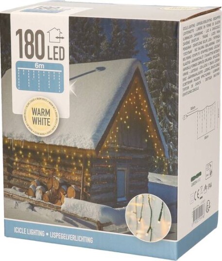Julelys - Istapper 180 Led-Lys - 6 Meter Lysbredde - Ip44 Ute Og Inne