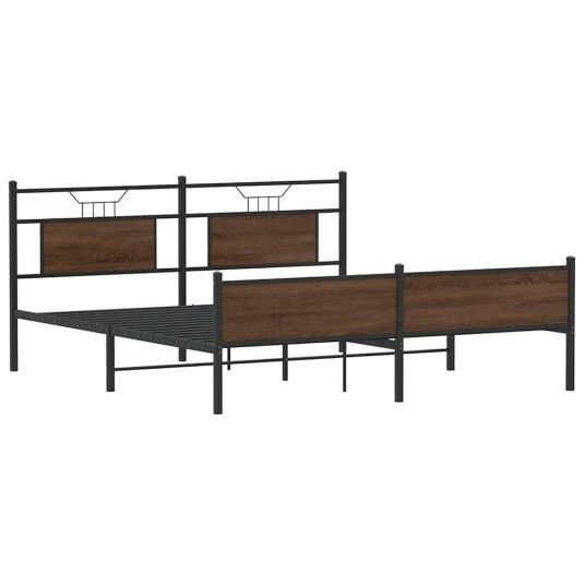 Sengeramme i metall uten madrass brun eik 180x200 cm Sengeramme i metall uten madrass brun eik 180x200 cm