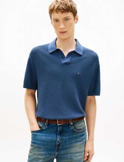 Tommy Hilfiger Cool Touch Structure Ss Polo Blue L