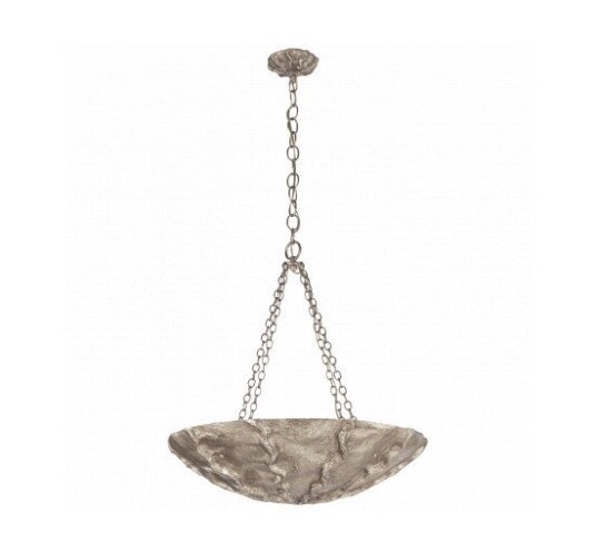 Benit Medium Sculpted Pendant Burnished Silver Leaf