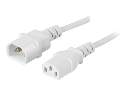 Deltaco 3m Strømkabel IEC C14 til C13 Hvit 250V 10A Deltaco 3m Strømkabel IEC C14 til C13 Hvit 250V 10A