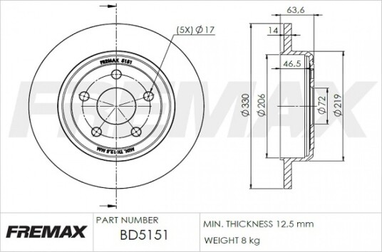 Bremseskive FREMAX BD-5151