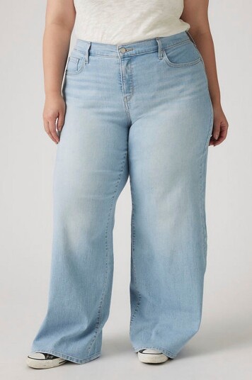 Levi's Plus   Jeans PL 318 Shaping Wide Leg Clever   Blå