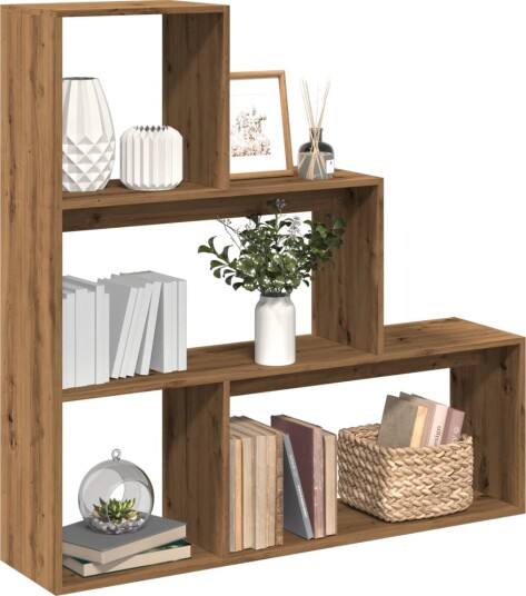 Bokhylle 3 etasjer artisan eik 123x29x123 cm konstruert tre Bokhylle 3 etasjer artisan eik 123x29x123 cm konstruert tre
