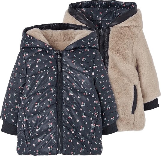 Boboli Reversible Technical Fabric Parka For Girl   PRINT   110