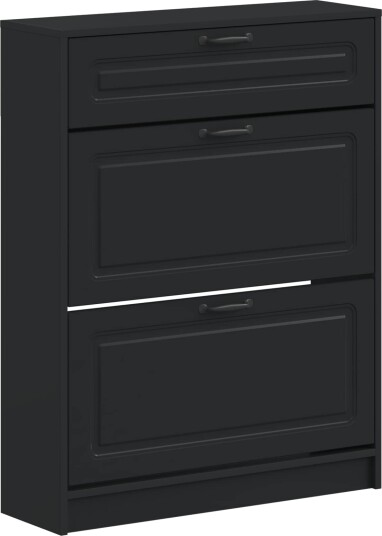 vidaXL Sko Skap UTRECHT 78 x 24 x 100 cm Konstruert tre Svart