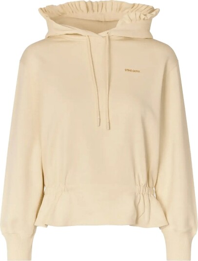 STINE GOYA 2430 Terry Ruffled Hoodie Sweatshi Cream XS STINE GOYA 2430 Terry Ruffled Hoodie Sweatshi Cream XS