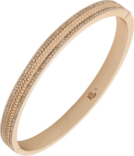 Lauren Ralph Lauren Br Pave Herringbone Bangle Gld/ Cry GLD/ CRY One Size 6.35 cm