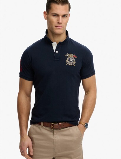 Superdry Crest Polo   Navy   XL