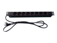 MicroConnect - Strømfordelingslist (kan monteres i rack) - 4000 watt - inngang: strøm - utgangskontakter: 8 (CEE 7/4) - 1U - 19 - 3 m kabel