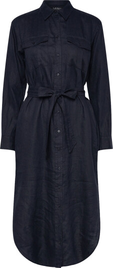 Lauren Ralph Lauren Soft Drapey Linen Wvn Dresses Navy 32