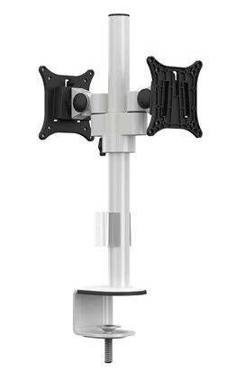 Multibrackets Veggfeste for Dobbel LCD-skjerm 15"-30" med Justerbar Høyde - Hvit