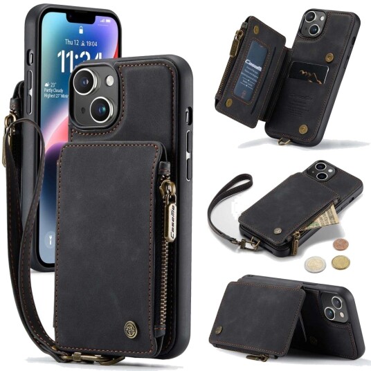 CaseMe Back Case Wallet (iPhone 14 Plus) Svart