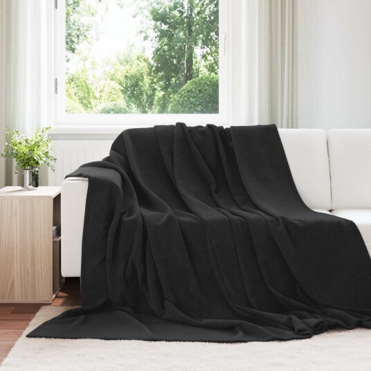 vidaXL Kastepledd 6 pcs Svart 220 x 240 cm Fleece