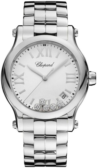 Chopard Dameklokke 278582 3002 Happy Sport Hvit/Stål Ø36 mm