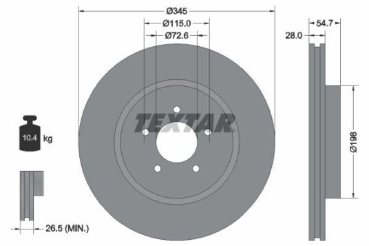 Bremseskive TEXTAR 92177105 Bremseskive TEXTAR 92177105