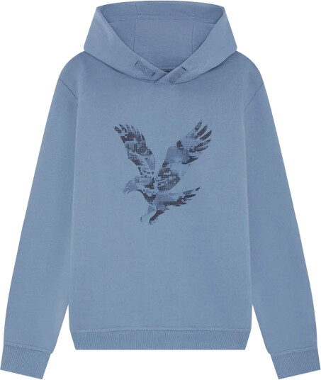 Lyle & Scott Pixelated Eagle Print Hoodie   Blue   128 134