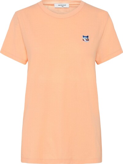 Maison Kitsune Gradient Fox Head Patch Relaxed Tee Shirt Coral XS