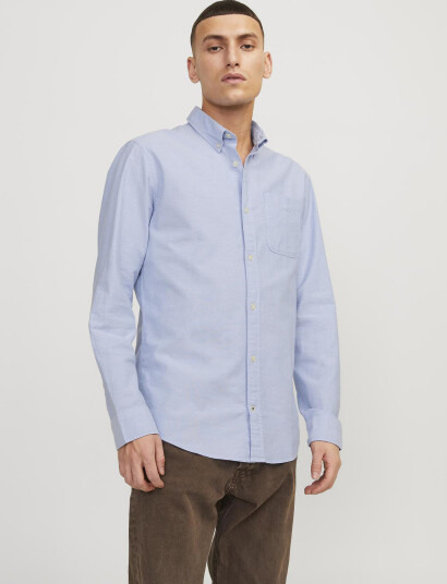 Jack & Jones Jjeoxford Shirt Ls Noos - Blue - M