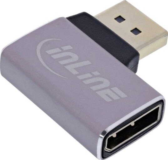 Inline Displayport 1.4 Adapter Hann/Hunn 90° Høyre 8K 17291D