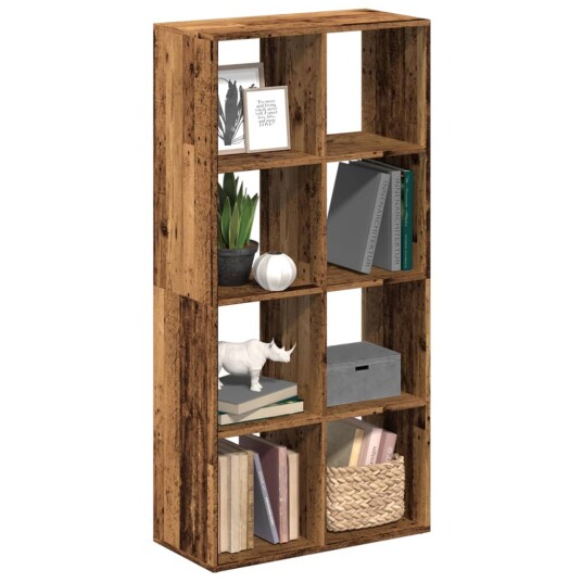 Romdeler bokhylle gammel tre 69,5x29x137,5 cm konstruert tre